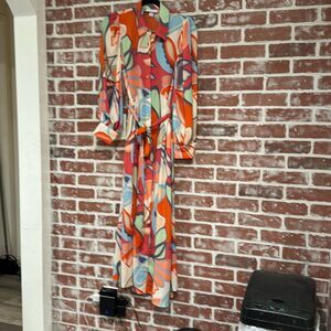 Colorful Abstract Print Women's Dress